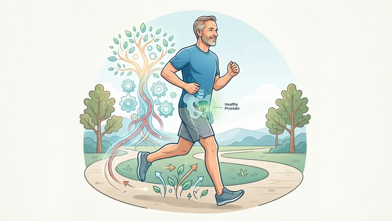 Illustration: Actividad física y control metabólico — Salud de la próstata: hábitos de bienestar para hombres